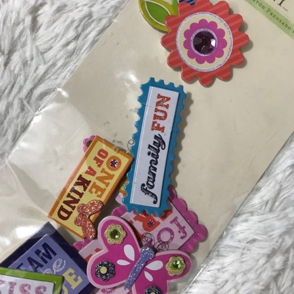 NWOT K & Company Adhesive Chipboard & Iron-On Butterflies Rhinestone & Studs Set - Picture 3 of 9